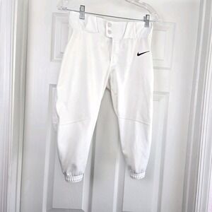 Nike Boys Vapor Select Baseball High Pants White Size L Lightweight Breathable